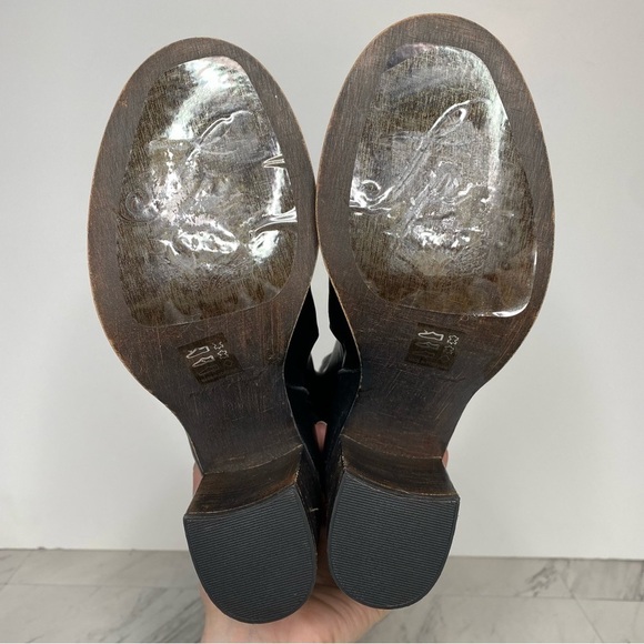 New! Free People Black Leather Heeled Tall Boot 8 1/2 - Picture 13 of 14